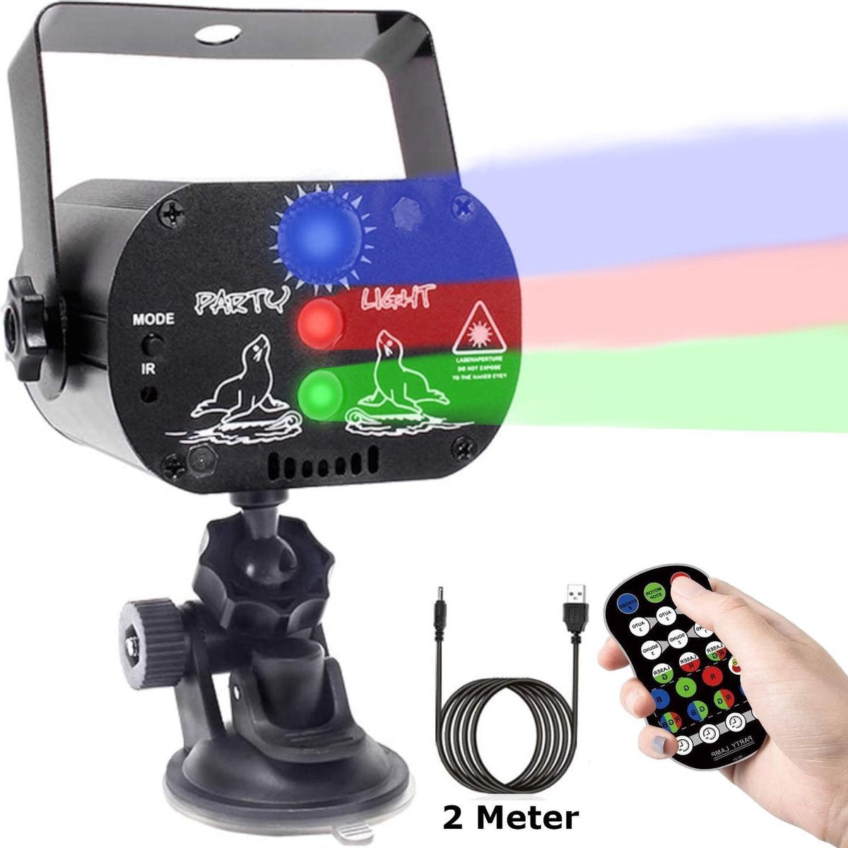 Glarity Discolamp Met Statief LED Party lights Laser RGB Laserlamp - Discolicht - Party - Huisfeest - Stroboscoop - LED lamp - Lichteffect - Discolichten Effecten