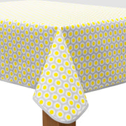 MixMamas Tafelzeil 140 x 250 cm - Oogjes - Grijs/Geel