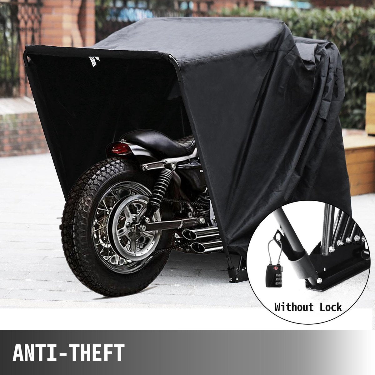 TBG Waterdichte Motorfiets Onderdak Schuur Cover Sterk Frame Garage Motor Tent Scooter Onderdak Motor Opslag Stof Regenhoes