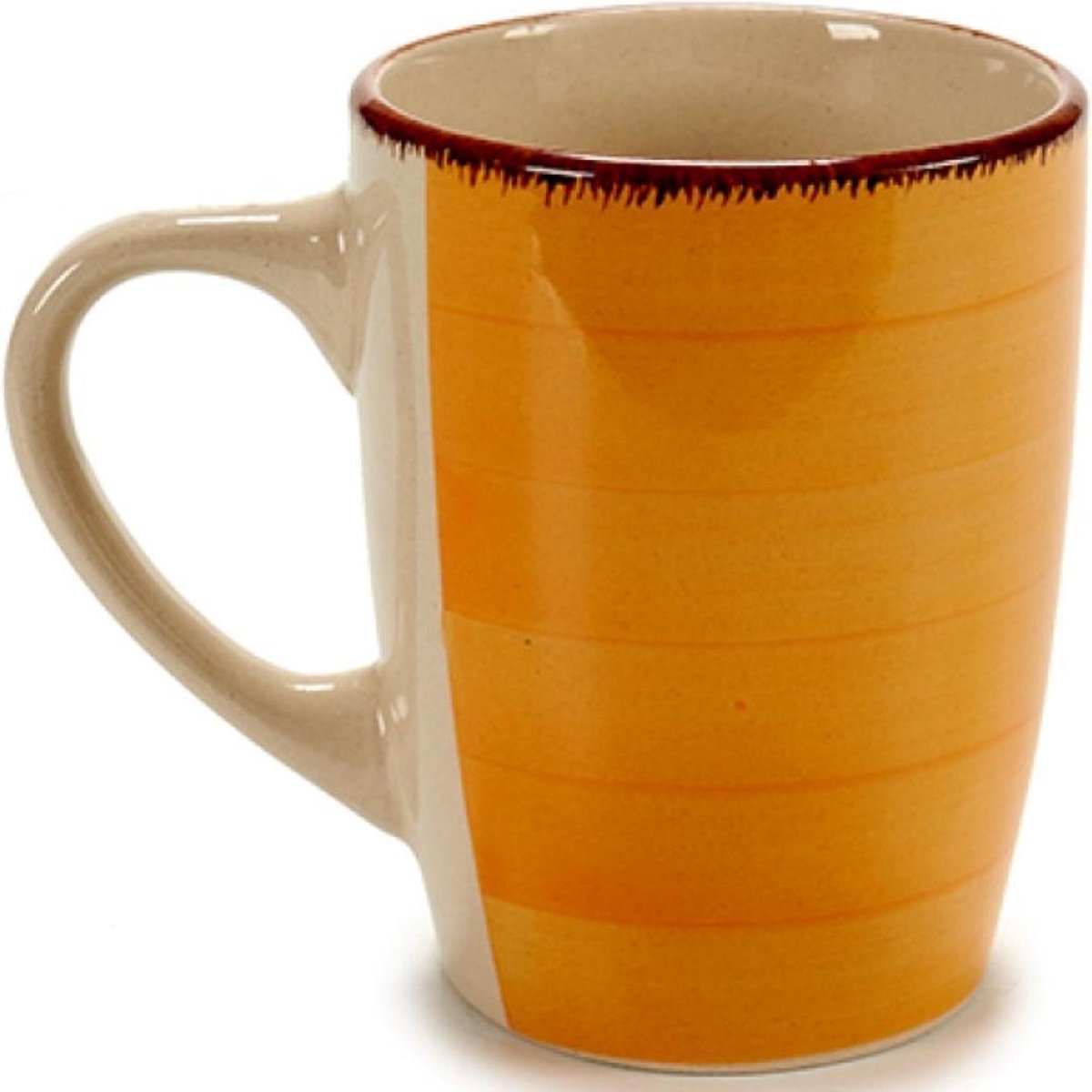 Kopp koffie mok oranje gestreept