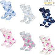Dames sokken geruit 12 pack 39-42