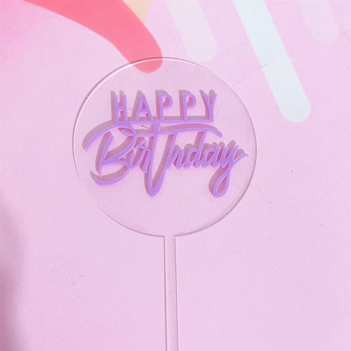 Cake Topper Happy Birthday Paars/Purple |Verjaardag/Birthday | Taartdecoratie | Taartversiering | Taarttopper |