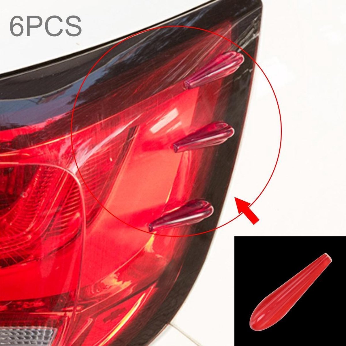 6 STUKS Universele Hars Achterspoiler Auto Auto Achterspoiler Exterieur Achterspoiler Kit Auto Crash Strip Spoiler Routed Board Mute Gelijkrichter Ruisonderdrukking Spoiler (Rood)