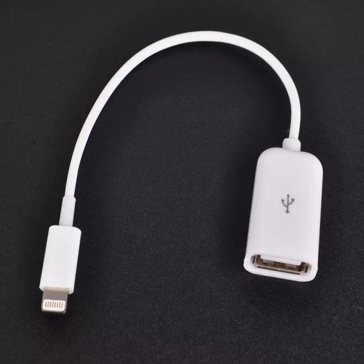 OTG-kabel- USB-female naar 8-pins male- geschikt voor iPad wit