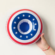 Opblaasbare Captain america schild voor in zwembad en stand speelgoed glas / blikhouder opblaasbaar speelgoed voor in water