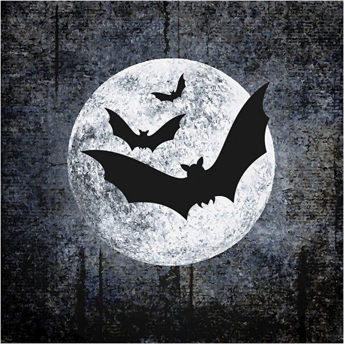 Table Napkins. Moon and Bats. size 33x33 cm. 20 pc/ 1 pack