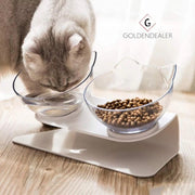 GOLDENDEALER™ - Dieren Water & Voer Set - Katten/Hon - Voerbak -kattenvoerbakjes - Voor Katten en Honden Dierenvoeding - Drink bak katten zonder morsen - Wit