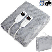 Monzana Verwamingsdeken Fleece koraal 160x140 cm 2x60W grijs onderdeken