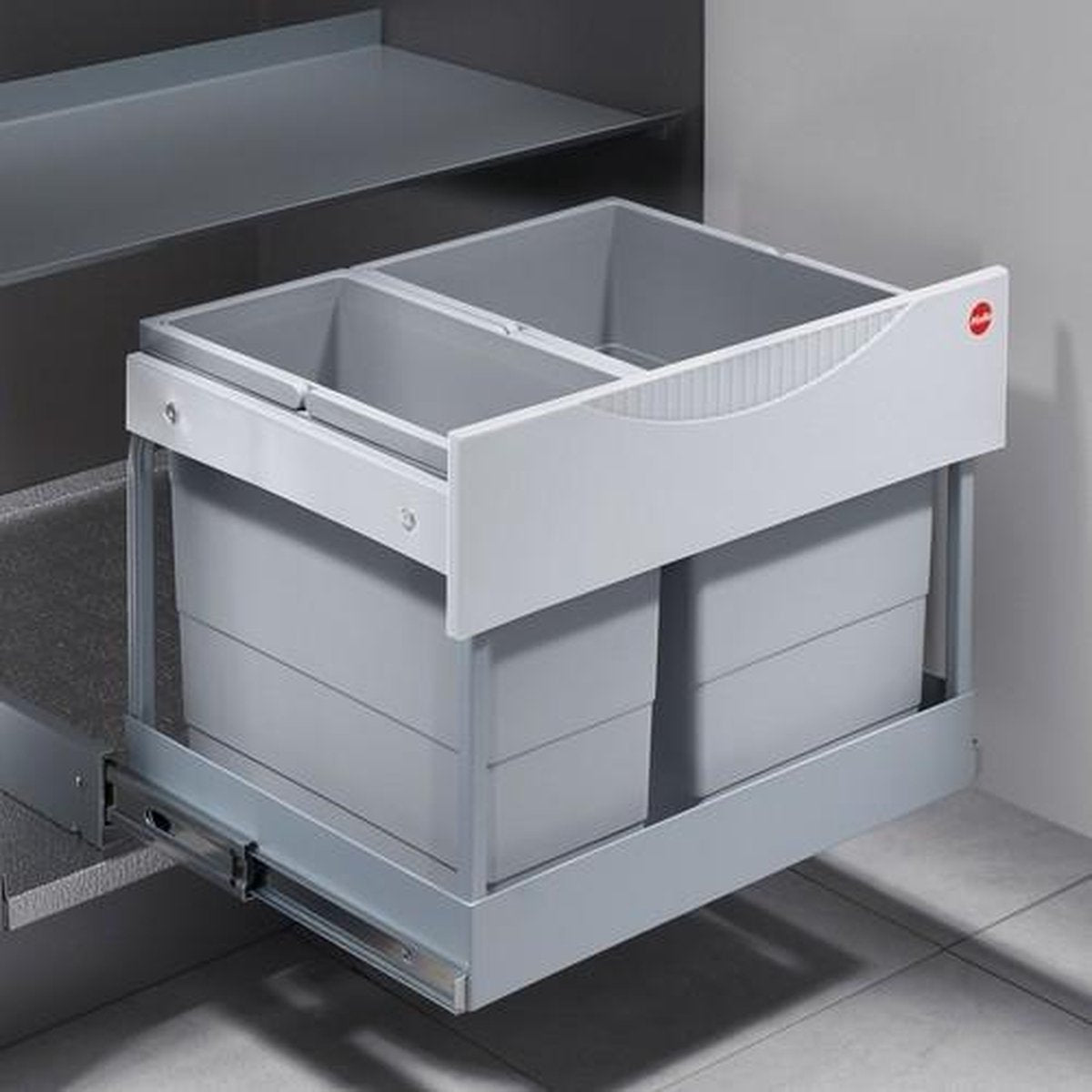 Hailo Tandem-S-Uittrek Inbouw Prullenbak - 30 l - Deurmeenemer