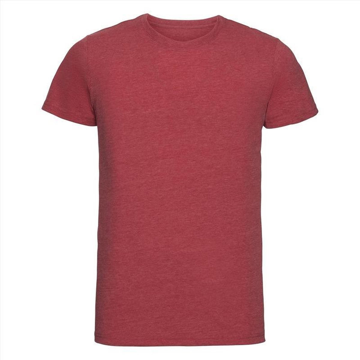 Basic ronde hals t-shirt vintage washed rood voor heren maat S