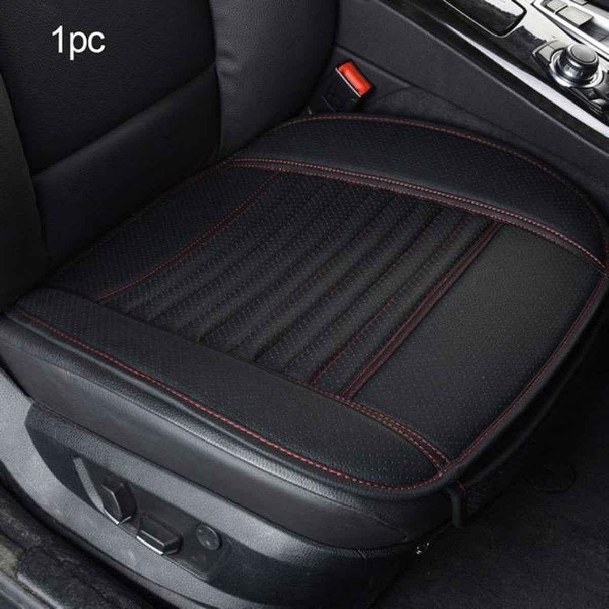 1 Stuk - Autostoelhoes - Auto Accessoires - Autohoes - Stoelhoezen Auto - Autostoel beschermer - Zwart/Rood - Universele - Leer
