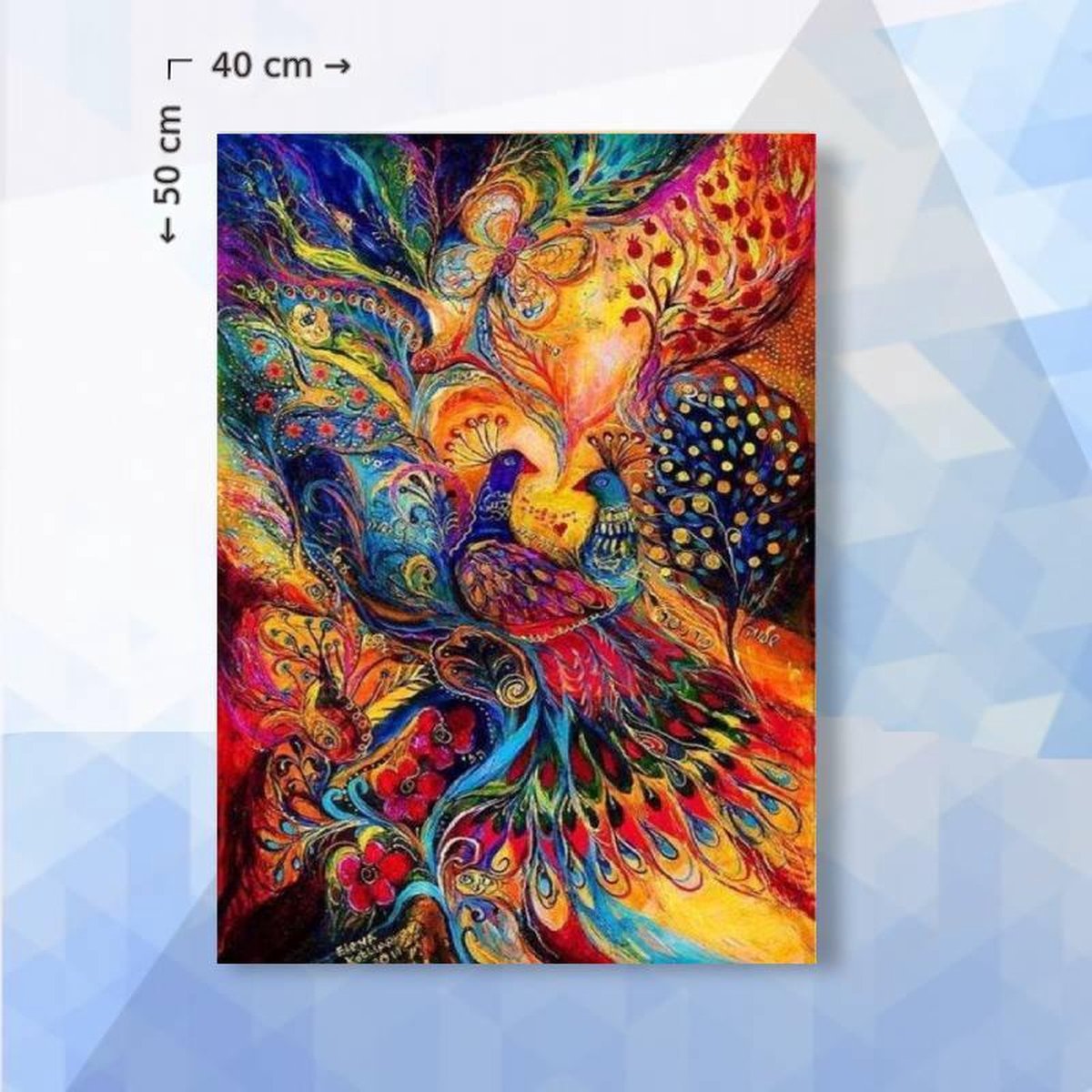 Diamond Painting Pakket Magische Pauwen Tuin - ronde steentjes - 40 x 50 cm