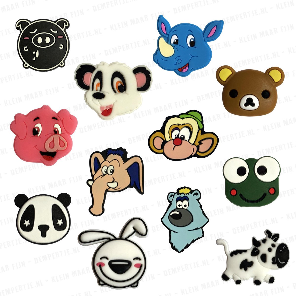 Dempertje.nl - Tennisdemper 12 stuks - Dieren COMBI 09 - #001 #009 #012 #030 #033 #034 #044 #047 #048 #049 #060 #062
