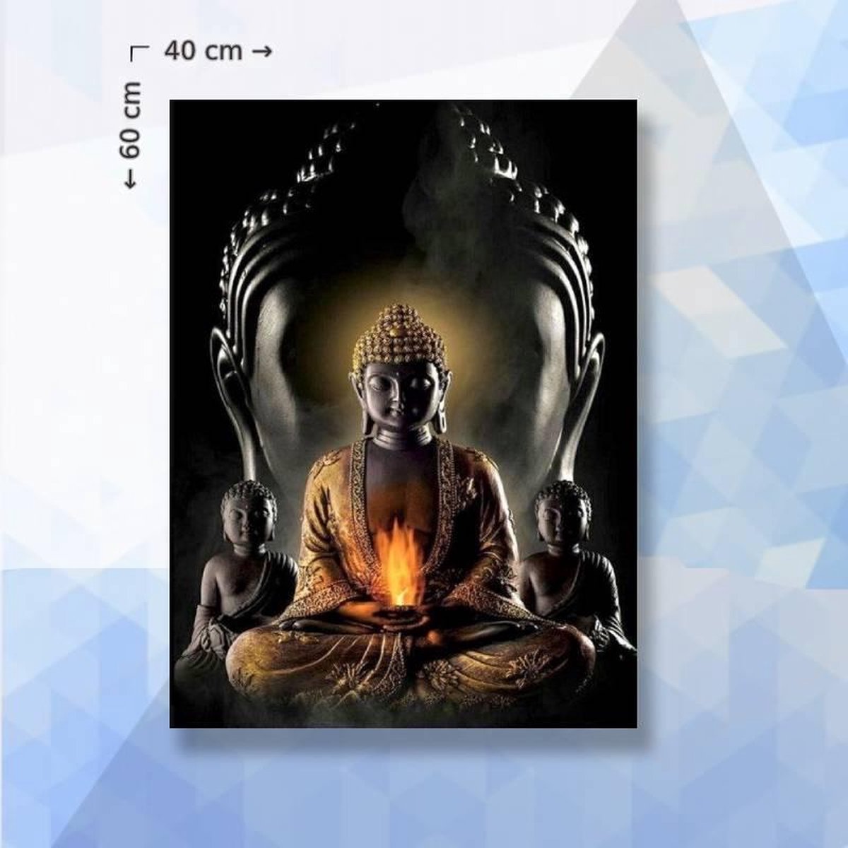 Diamond Painting Pakket Boeddha Met Vuur - vierkante steentjes - 40 x 60 cm