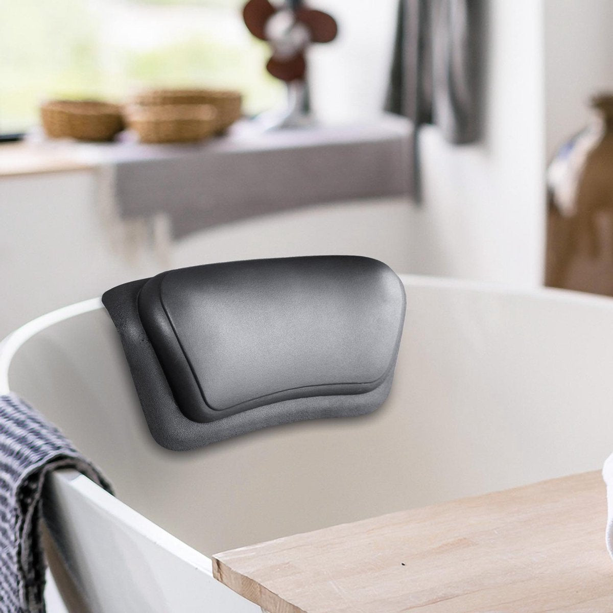 Ilona Spa Badkussen extra dik | Anti slip zuignappen | Nekkussen voor in bad | Luxe badkussen | Hoofdkussen voor in bad | Spa kussen | Orthopedisch Hoofd Steun voor In Bad en Jacuzzi