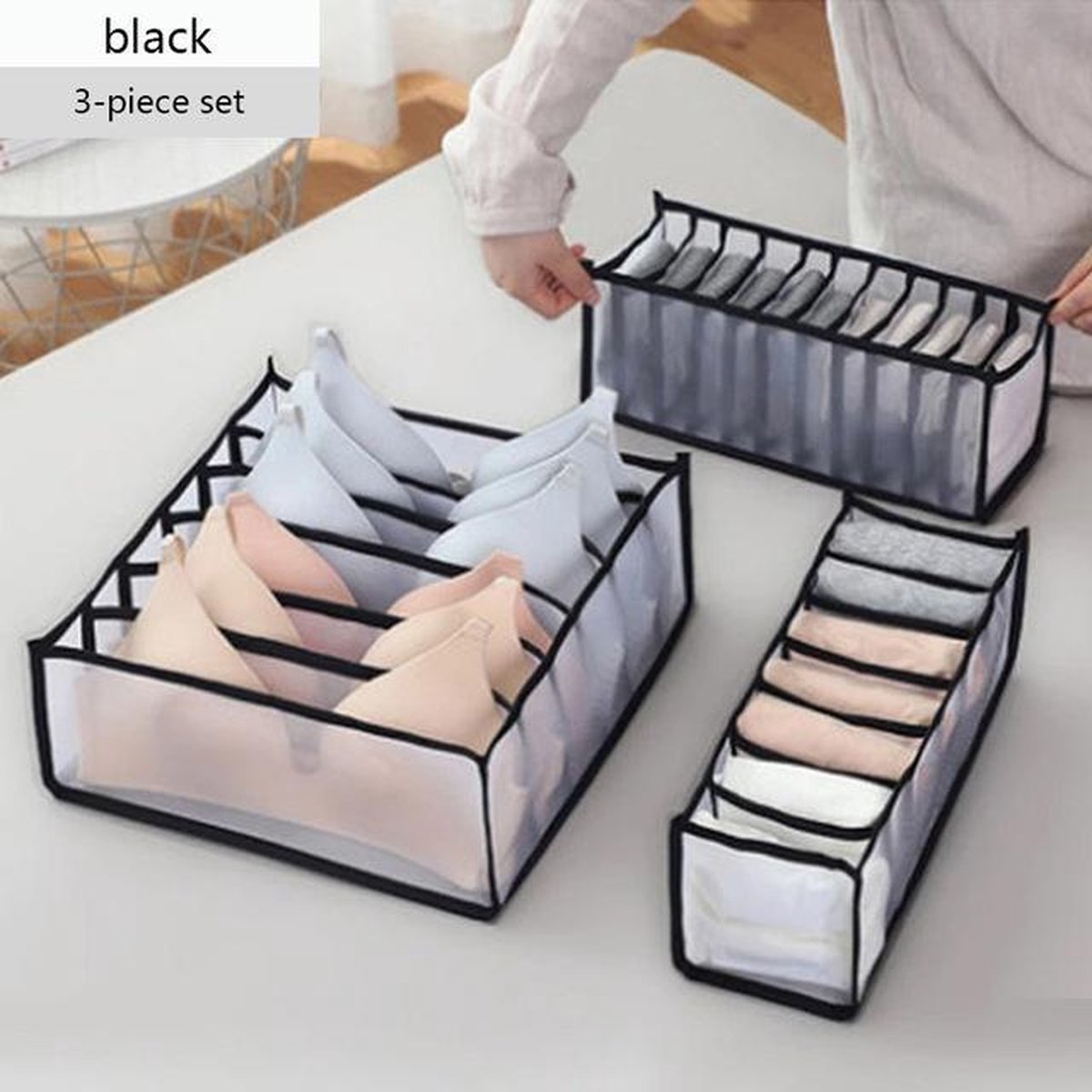 Kleding Organizer - Set van 3 stuks - Zwart