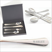 Kinderbestek RVS Met Stoere Naam Gravering -  Marley