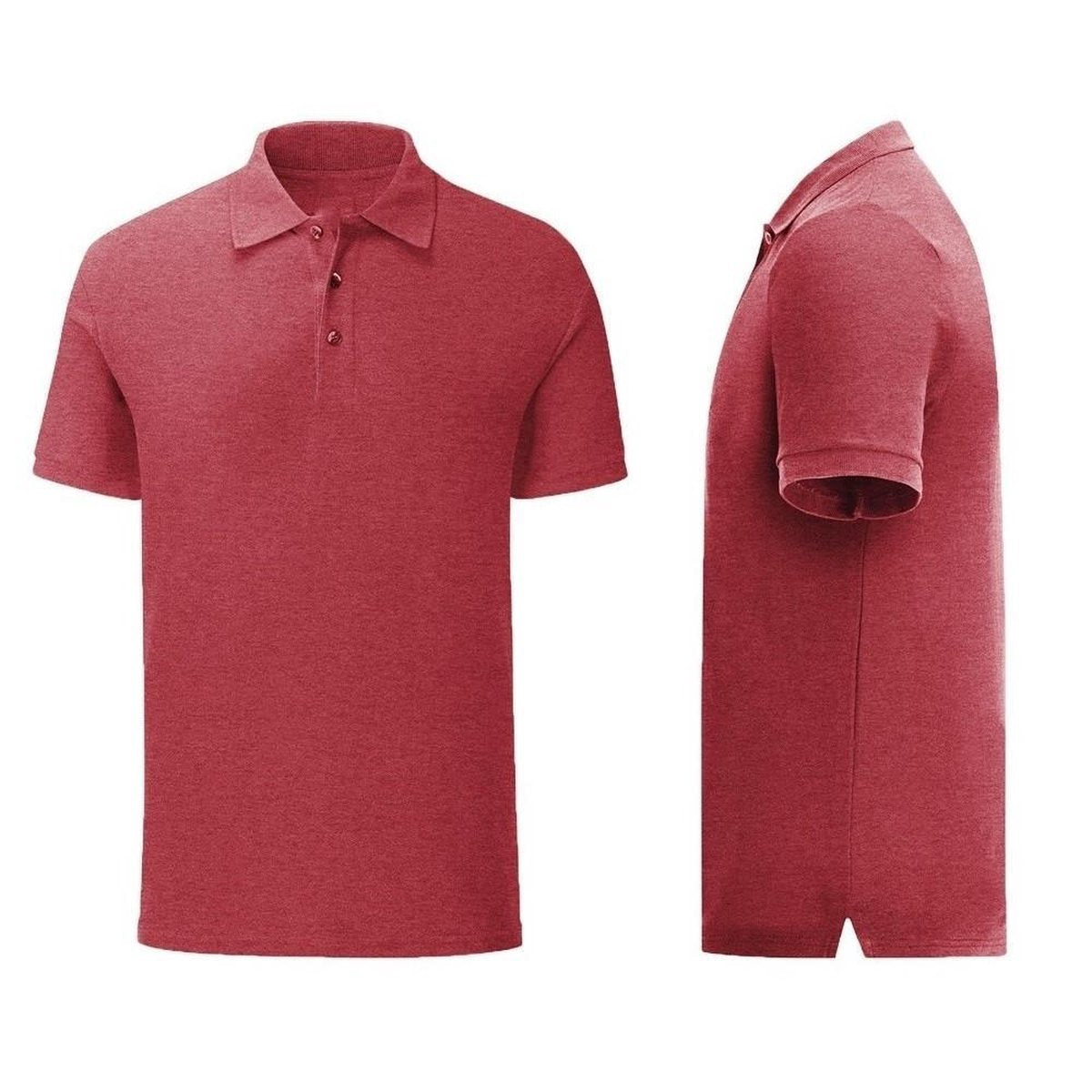 Senvi - Fit Polo - Getailleerd - Maat L - Kleur Rood Melee - (Zacht aanvoelend)