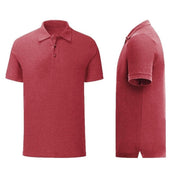 Senvi - Fit Polo - Getailleerd - Maat L - Kleur Rood Melee - (Zacht aanvoelend)