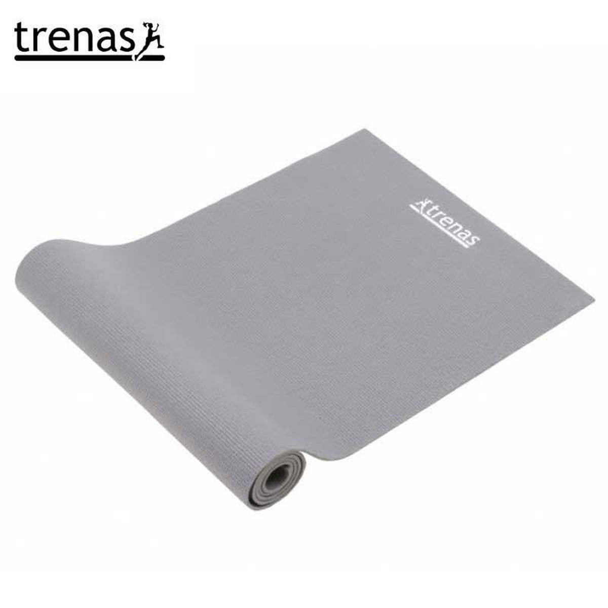 TRENAS Yogamat - 173 cm L x 60 cm B x 0.6 cm dik - Grijs