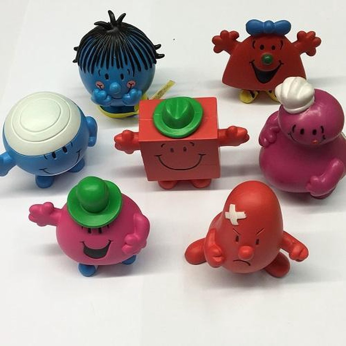 7x Mr. Man Plastoy speelfiguurtjes madame monsieur  o.a. Mr. Perfect(+/- 6cm)