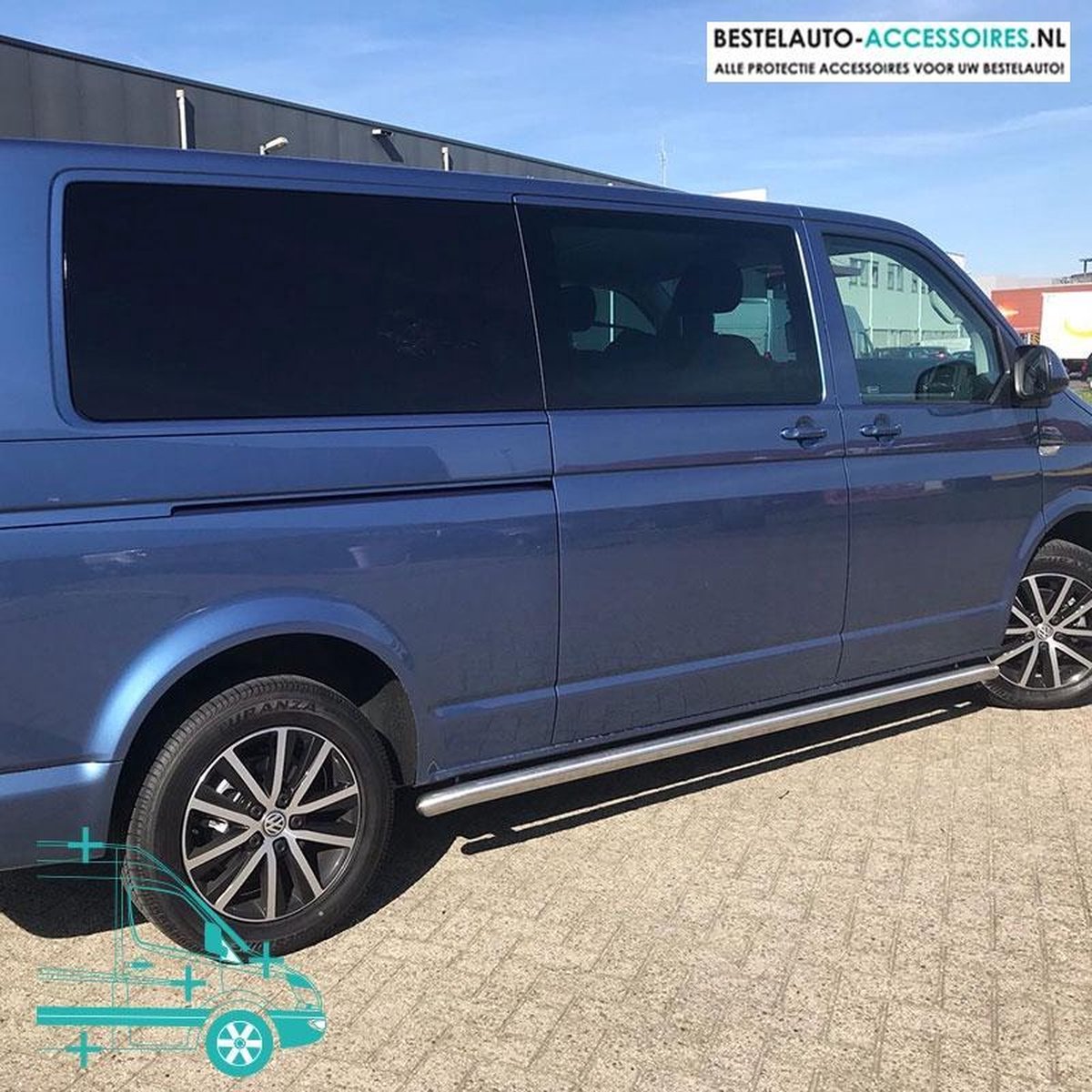 VW Transporter T5 sidebars RVS | G-Serie | VW Transporter T5 2003+ |VW Transporter T6 / T6.1 2015+ | L2 Glans