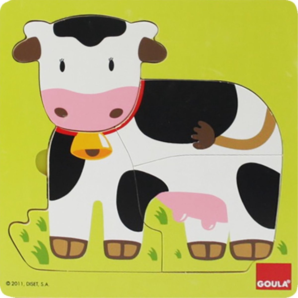 Goula Houten Puzzel - Educatieve Puzzel - Koe - 3 Niveaus