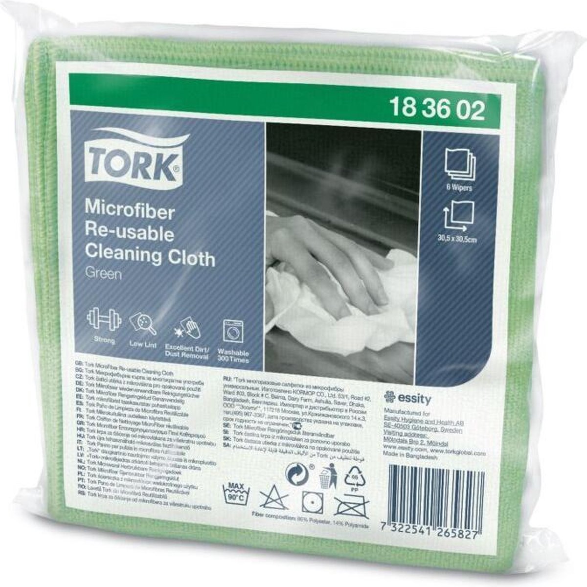 Tork Microvezel Herbruikbare Reinigingsdoek 30x30