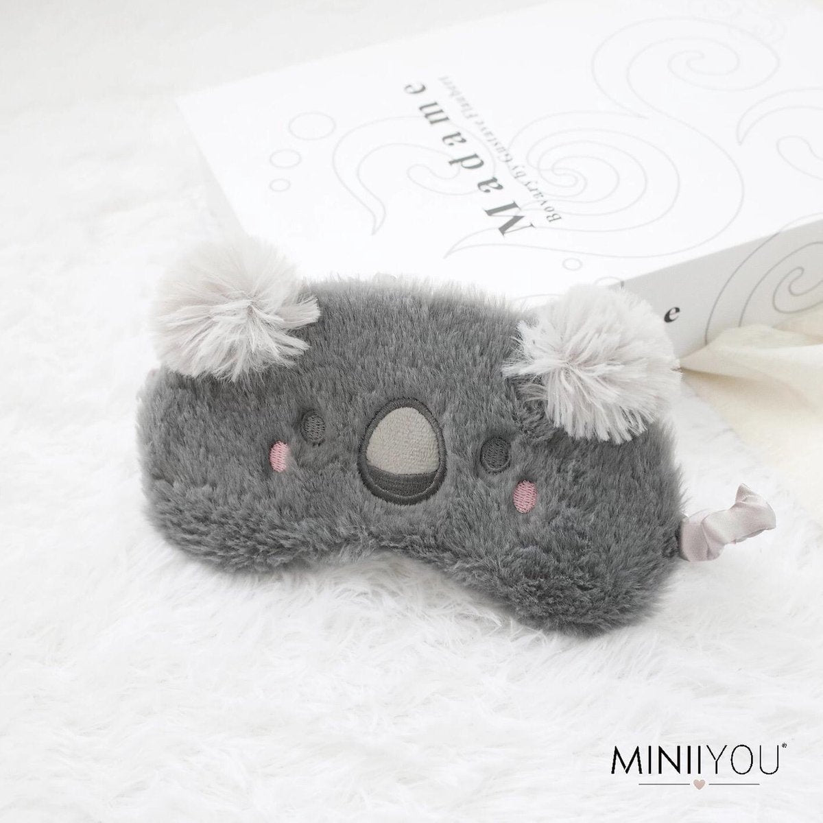 MINIIYOU® Zacht grijs koala beer kinder slaapmasker | reismasker kind | slaapmasker kind meisjes | vanaf 5 jaar | Reizen | Pluche Polyester | kinderen accessoires | Goede nachtrust