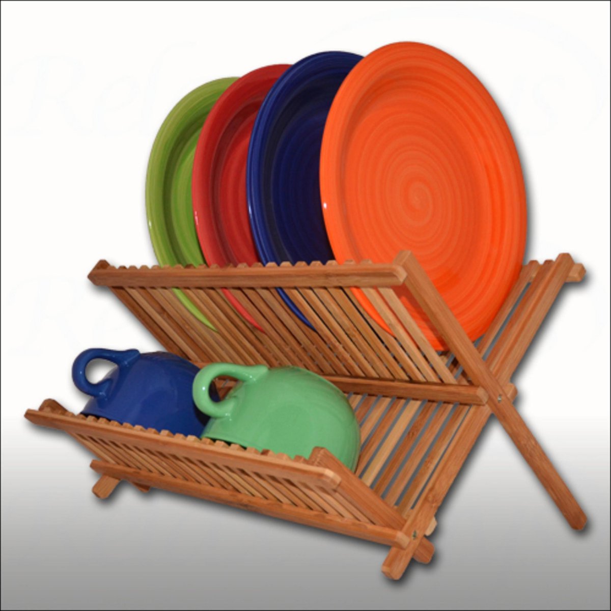 relaxdays afwasrek bamboe - Droogrek afwas 2 etages - Afdruiprek Hout servies