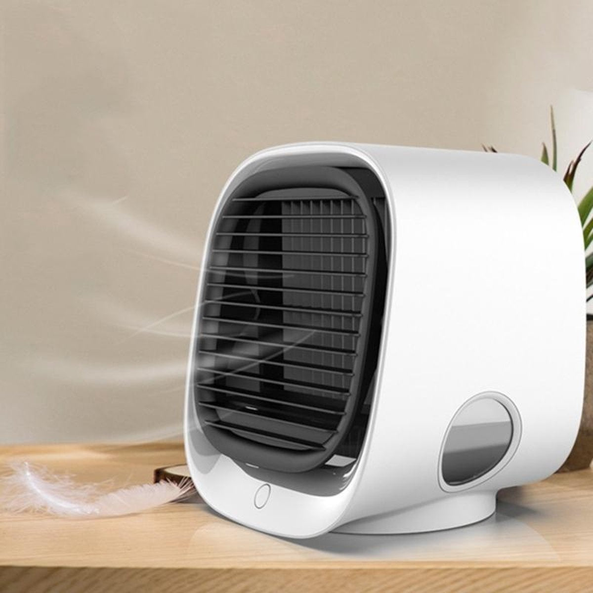 Mini multifunctionele luchtbevochtiging aromatherapie ventilator draagbare kantoor thuis desktop airconditioning ventilator (hemelsblauw)