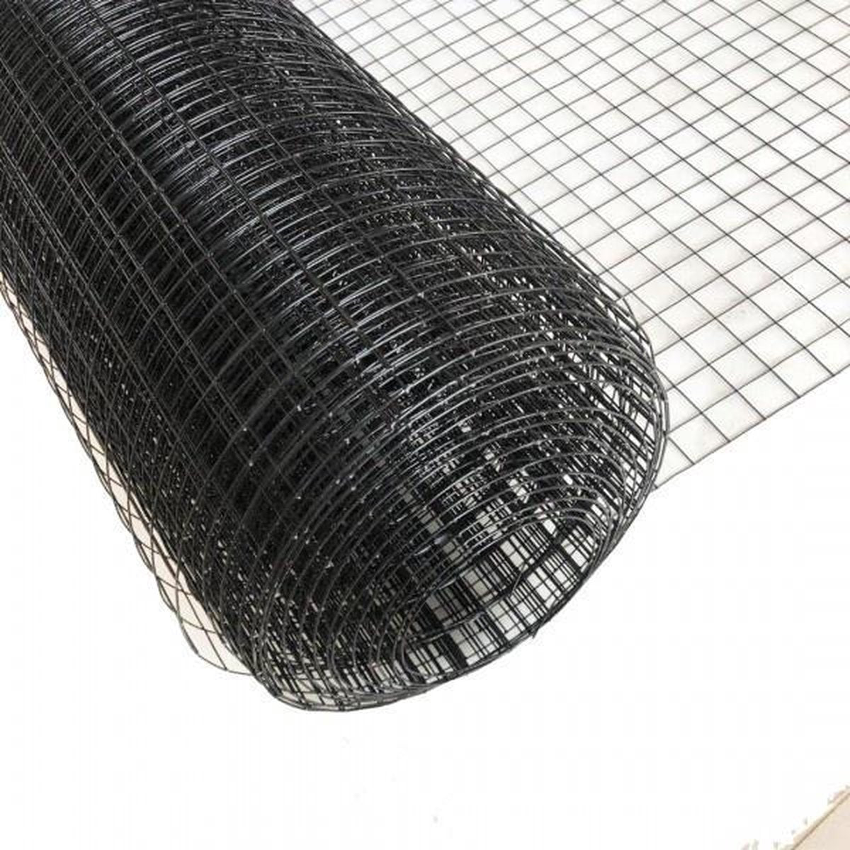 Volieregaas 12 x 12mm 1.2mm 100cm 20m Zwart gepoedercoat RVS