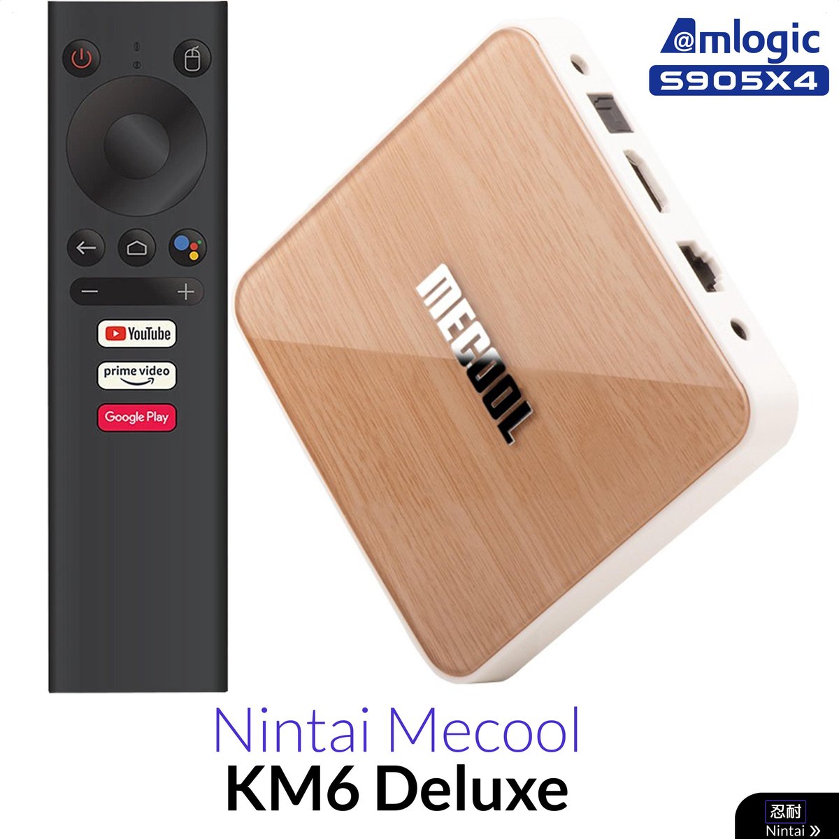 Nintai® KM6 Classic - Android TV box - Officiële Android 10.0 - 4K HDR - Ingebouwde Chromecast - 2GB RAM 16GB ROM - Disney+ - Amazon Prime