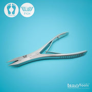 Beautytools PROFESSIONAL Nagelknipper PREMIUM Nageltang Groot Dubbele Overbrenging Voor Kalknagels met Spitse Punt Voor Hoekjes - Dubbele Hefboomoverbrenging - 20 mm Rechte Bek (NN-0058)