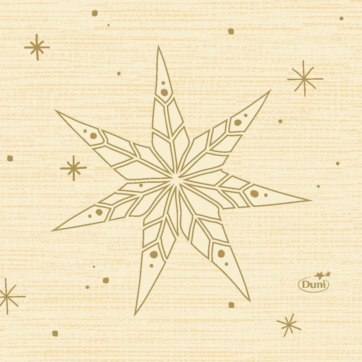 Duni Servetten Star Stories 3-laags 24 X 24 Cm Crème 20 Stuks