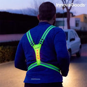 Sports LED Reflecterend Hardloopvest - Hardlopen - Geel reflectief - One Size - Lampjes