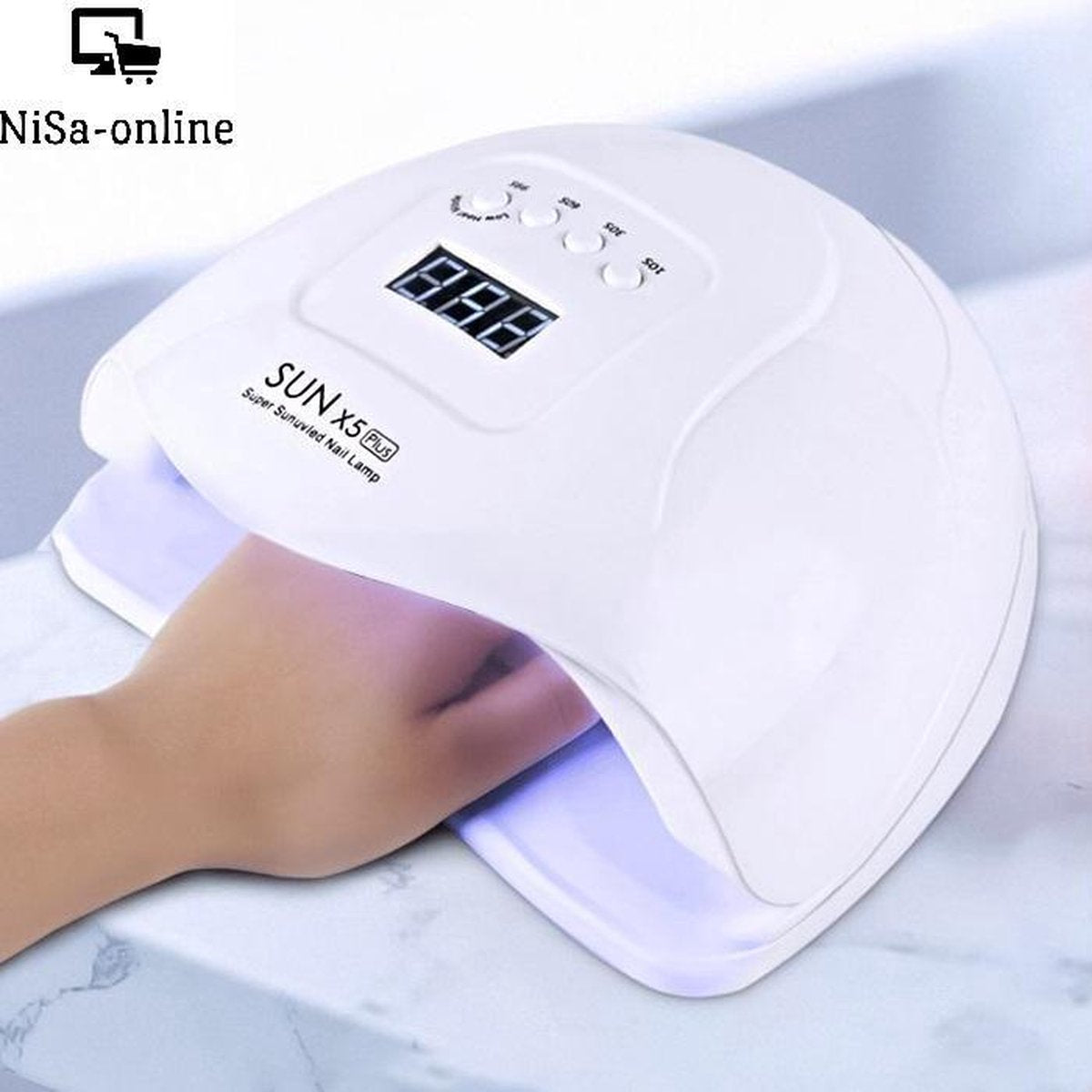 NiSa-online Nageldroger - Nagellak droger - Nageldroger voor gelnagels - Ingebouwde sensor en timer - wit