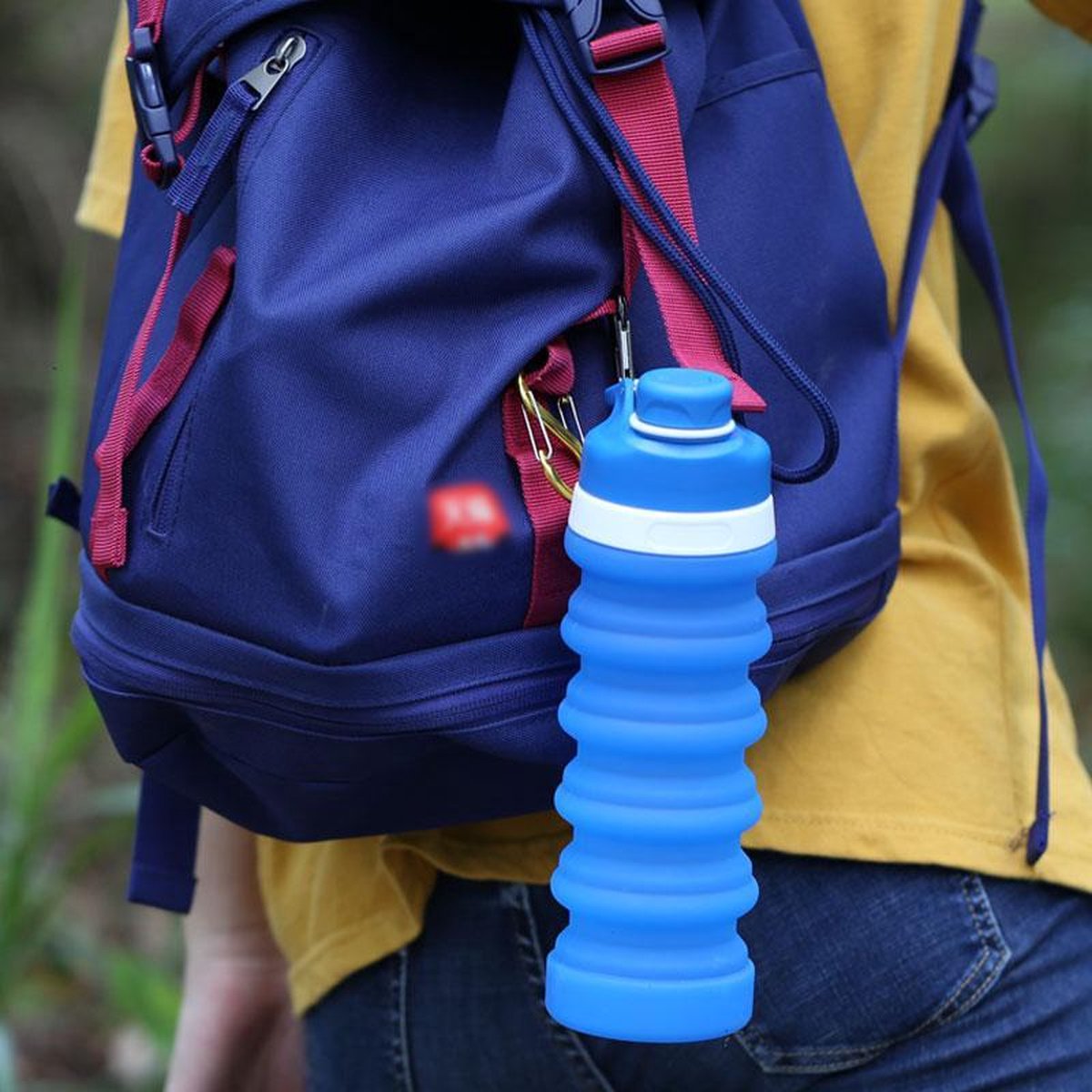 Opvouwbare herbruikbare fles - siliconen sportfles - inklapbare fles