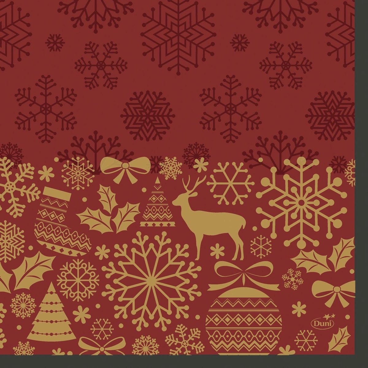 20x Kerst servetten donkerrood 33 x 33 cm - Kerstdiner tafeldecoratie versieringen - Papieren wegwerpservetten 3-laags