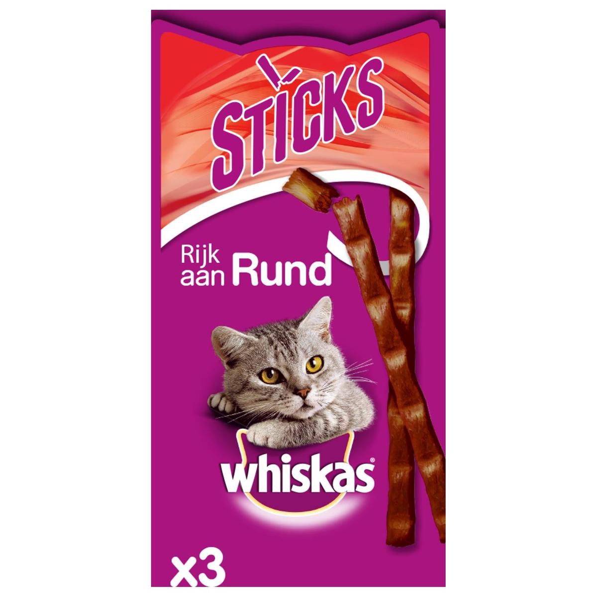 Whiskas Sticks 18 g - Kattensnack - Rund