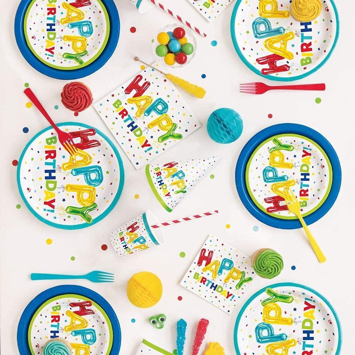 3 Pack van 6 Verjaardagspartijplaten 