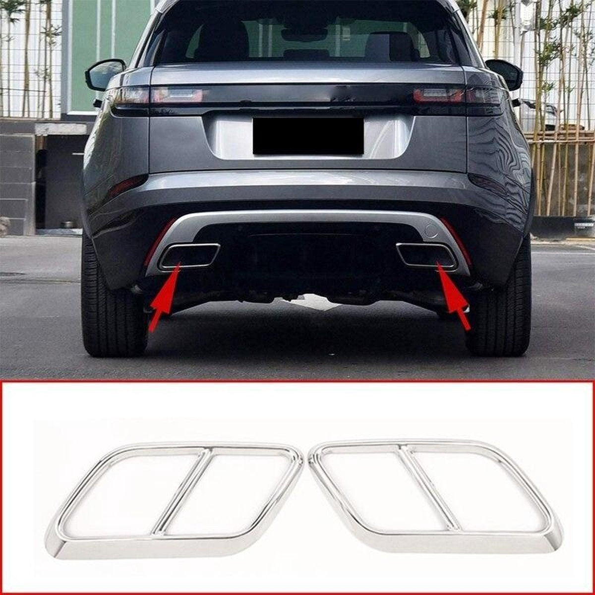 Geschikt voor Land Rover Range Rover Velar RVS uitlaat trim tip decoratie lijsten Styling Sierstuk
