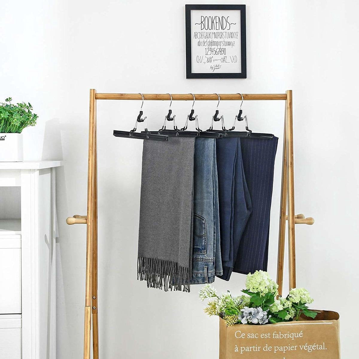 Nancy's Broekhanger set van 10 - Kledinghangers - Broek Hangers - Zwart