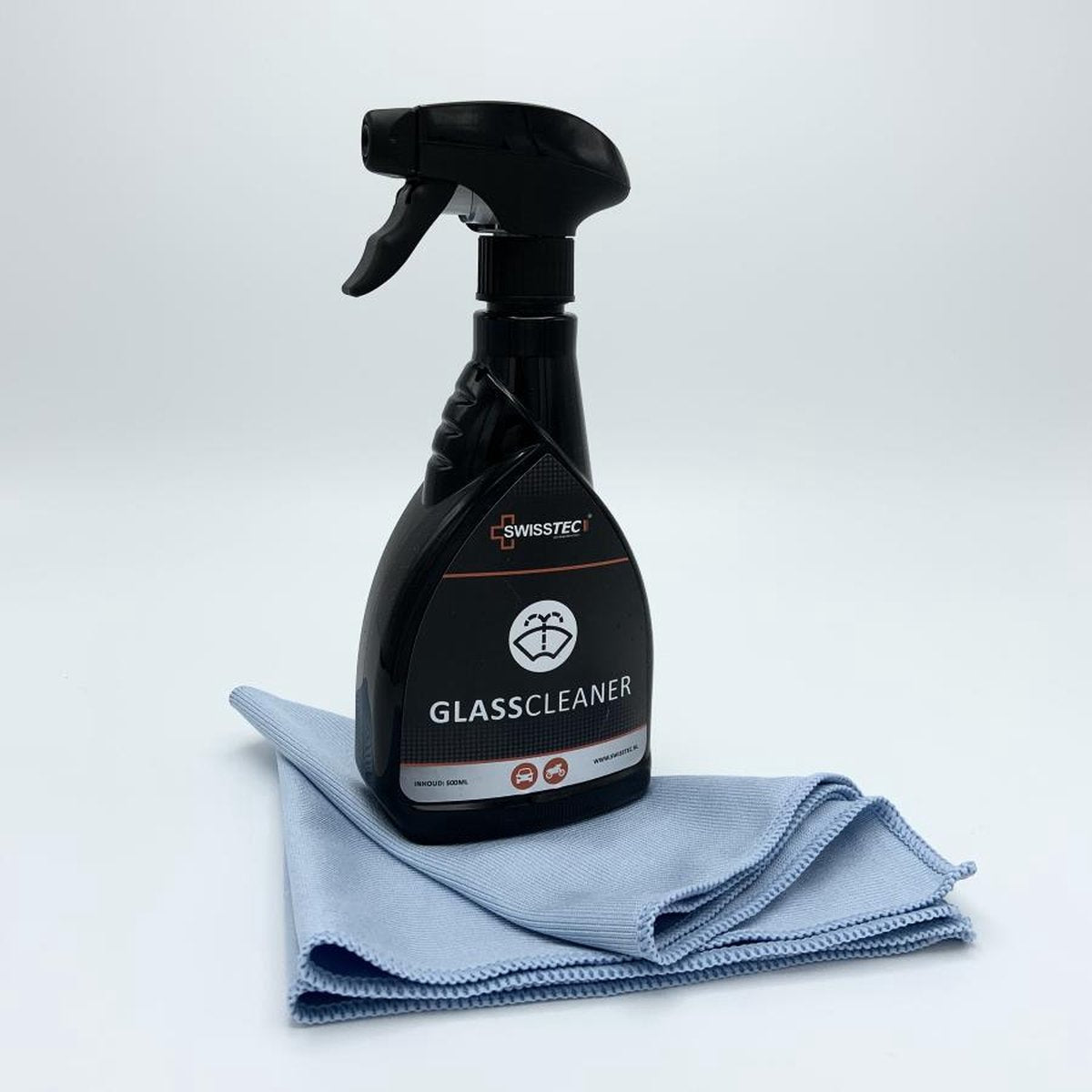 Swisstec-Ruitenreiniger-inhoud: 500 ml- met handig glasreiniging microfiber doek 40x40 cm- Top kwaliteit uit Nederland.
