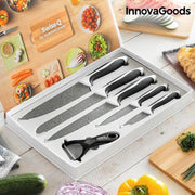 InnovaGoods Swiss·Q Stone Set Stenen Messen en Dunschiller (6 stuks)