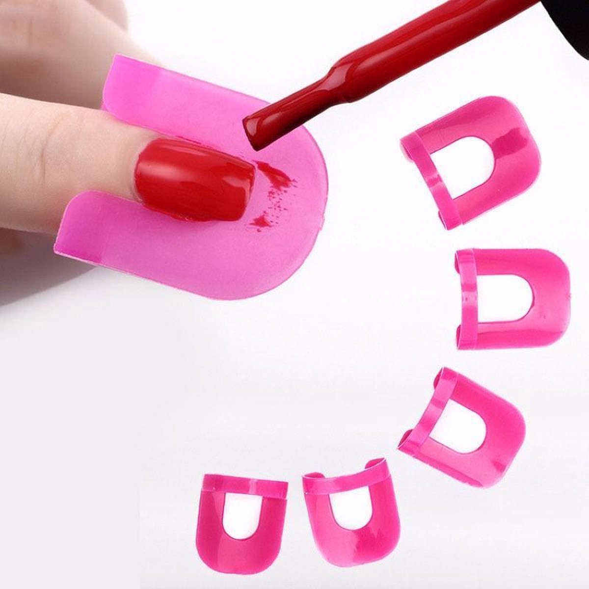 GEAR 3000® nagellak shield - beschermer - clips - geen geknoei - roze