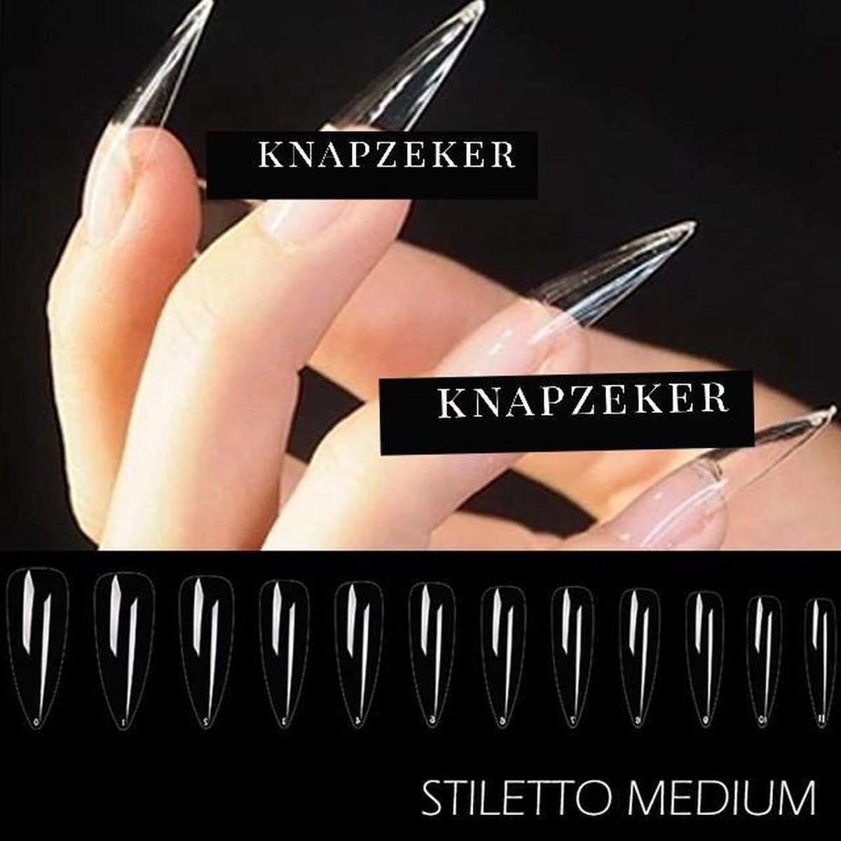 Gel Soft Flex Tips Nail Extension Full Cover medium Stiletto nagels  False Tips nepnagels met lijm plaknagels press on nails 100% soak-off  - 240ps Fake nails + Brush on Glue - kwaliteit Nageltips Transparant / Clear  Tips + nagelvijl+ nagellijm