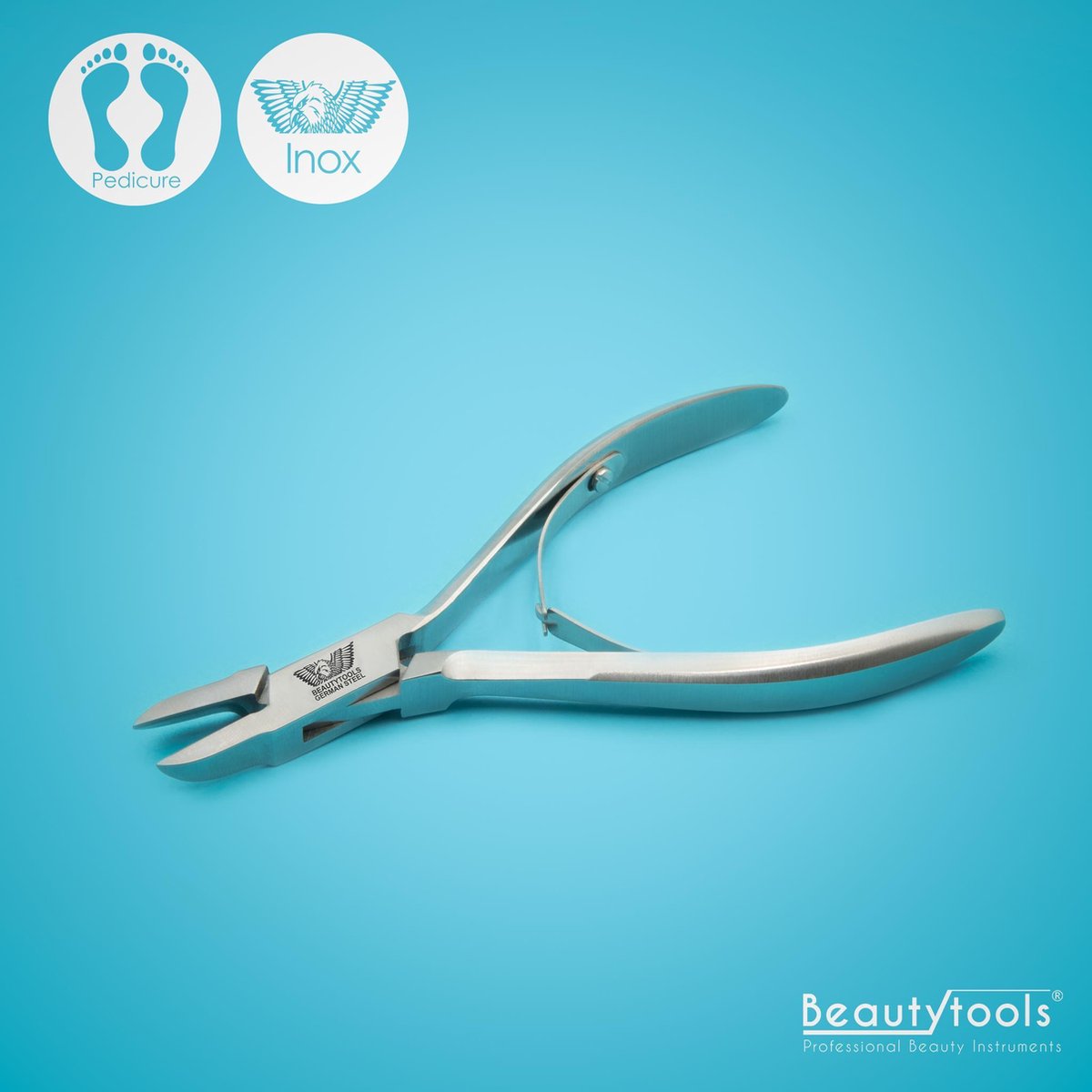 BeautyTools Diabetes Nageltang/Nagelknipper Voor Harde Teennagels - Pedicure – Afgeronde Punt – Ergonomische handvat - 17 mm Rechte Bek (NN-1826)
