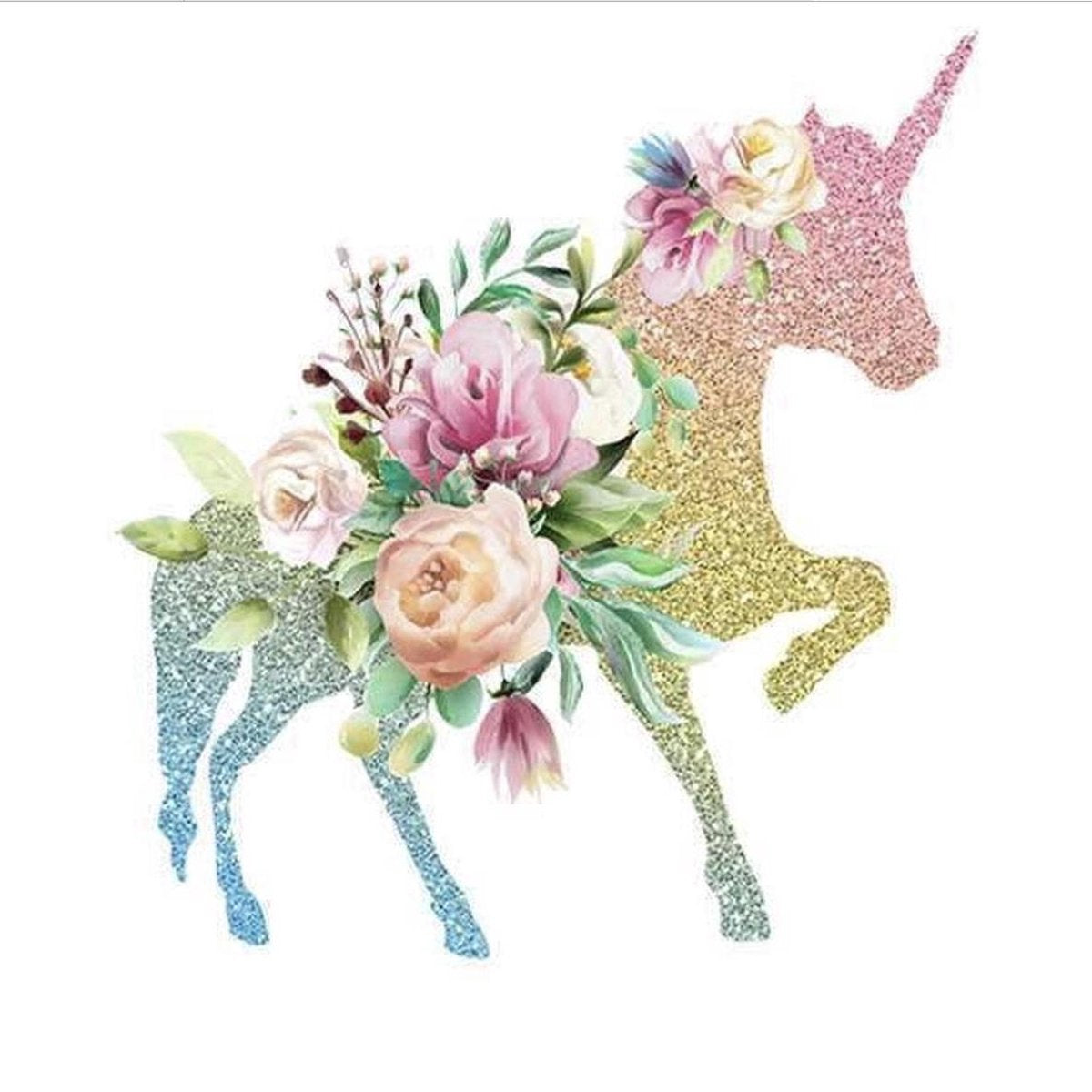 Strijkapplicatie Unicorn - 21 x 23 CM