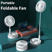 oplaadbare ventilator statiefventilator tafelventilator tot 1 meter lang - inklapbaar - 3 windsnelheden - 3600mAh 4 uur gebruikt worden op maximale snelheid